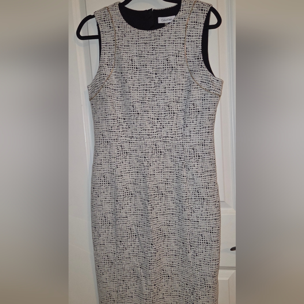 Calvin Klein Monochrome Textured Dress